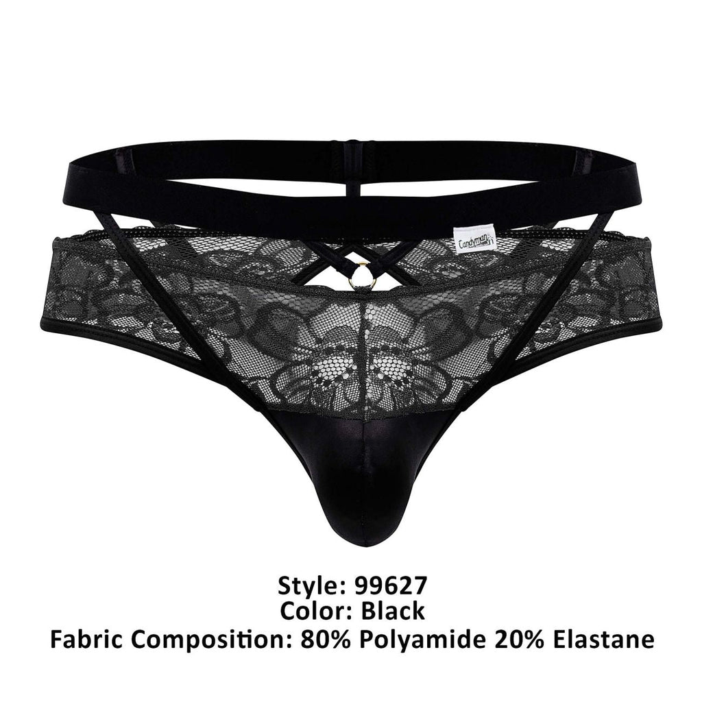 CandyMan 99627 Lace Jockstrap Color Black - DealByEthan.gay loves CandyMan
