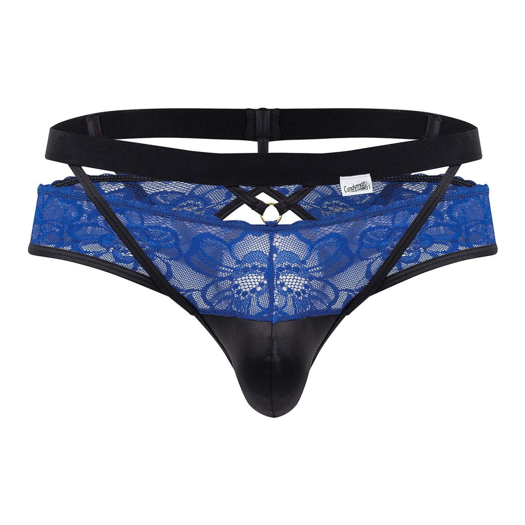 CandyMan 99627 Lace Jockstrap Color Blue - DealByEthan.gay loves CandyMan