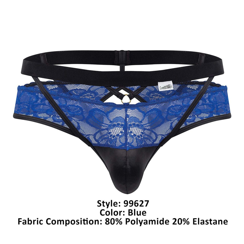 CandyMan 99627 Lace Jockstrap Color Blue - DealByEthan.gay loves CandyMan
