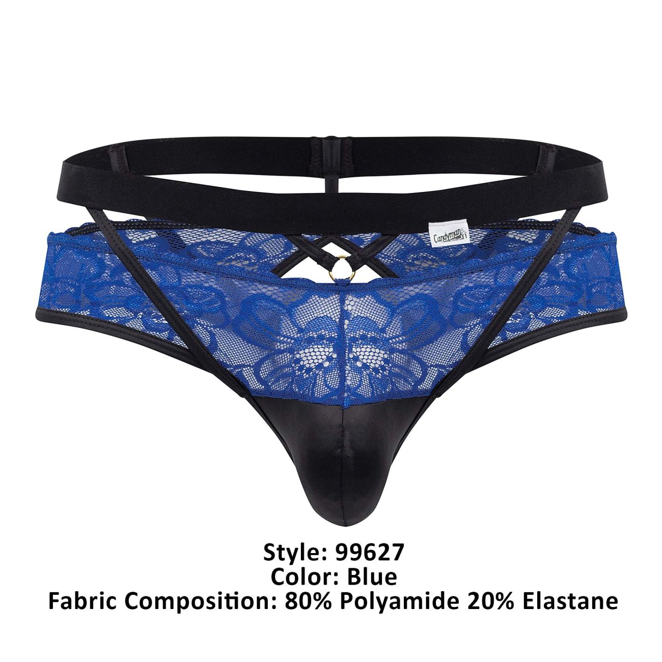 CandyMan 99627 Lace Jockstrap Color Blue - DealByEthan.gay loves CandyMan