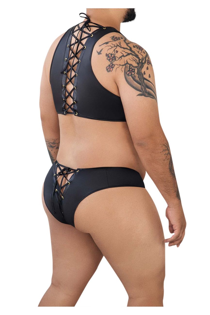 CandyMan 99628X Top and Brief Two Piece Set Color Black - DealByEthan.gay loves CandyMan
