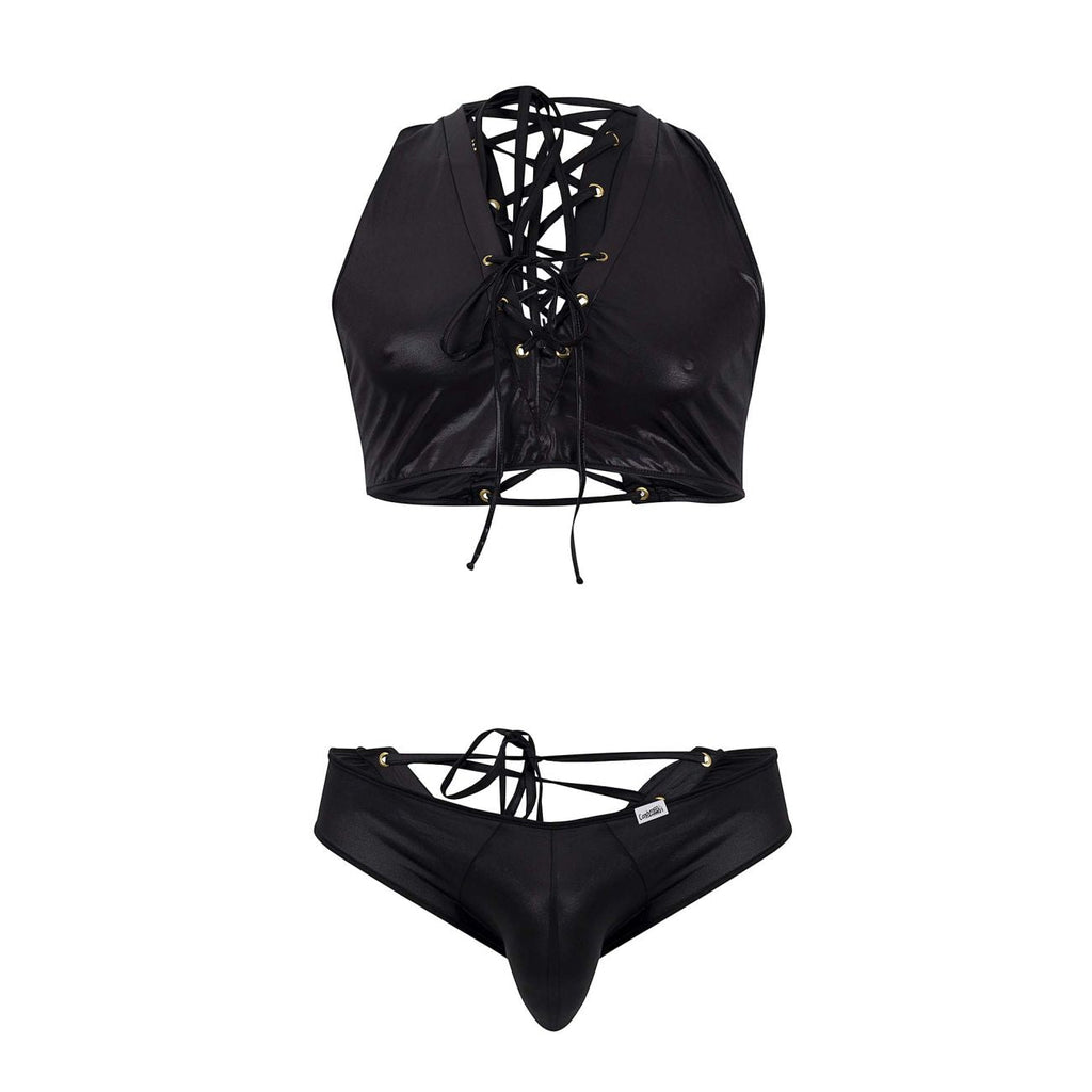CandyMan 99628X Top and Brief Two Piece Set Color Black - DealByEthan.gay loves CandyMan