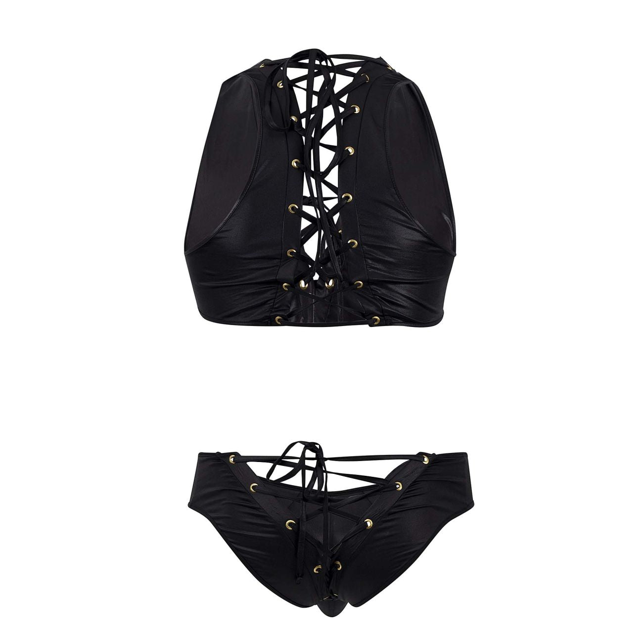 CandyMan 99628X Top and Brief Two Piece Set Color Black - DealByEthan.gay loves CandyMan