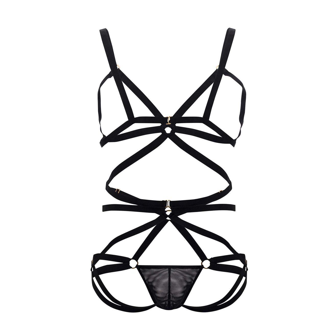CandyMan 99635 Harness Two Piece Set Color Black - DealByEthan.gay loves CandyMan