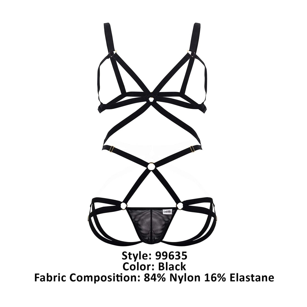 CandyMan 99635 Harness Two Piece Set Color Black - DealByEthan.gay loves CandyMan