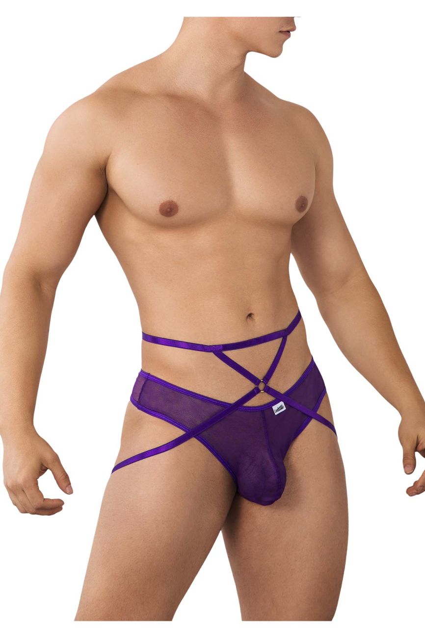 CandyMan 99640 Mesh Thongs Color Purple - DealByEthan.gay loves CandyMan