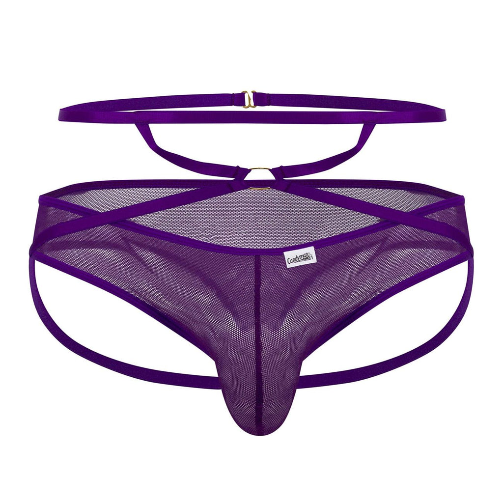 CandyMan 99640 Mesh Thongs Color Purple - DealByEthan.gay loves CandyMan