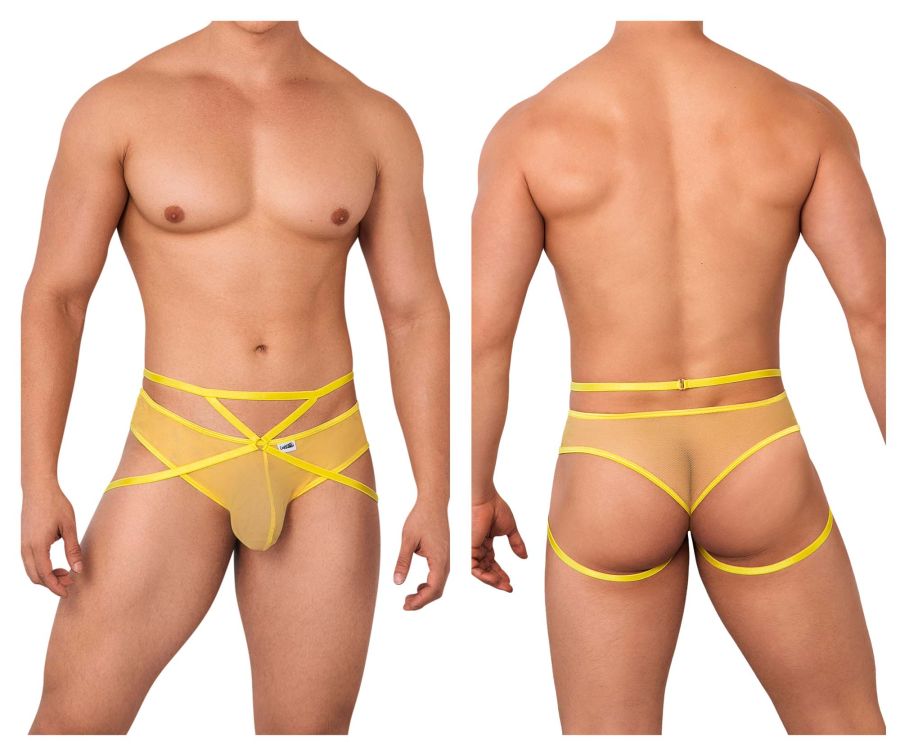 CandyMan 99640 Mesh Thongs Color Yellow - DealByEthan.gay loves CandyMan