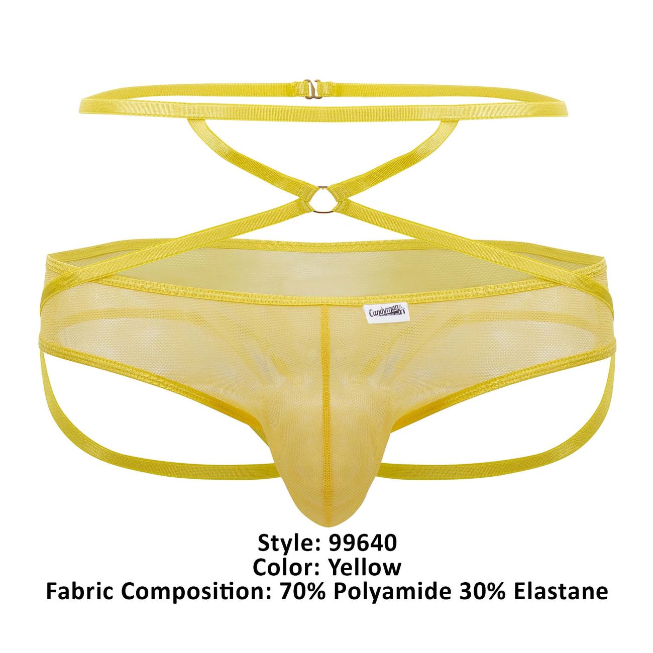 CandyMan 99640 Mesh Thongs Color Yellow - DealByEthan.gay loves CandyMan