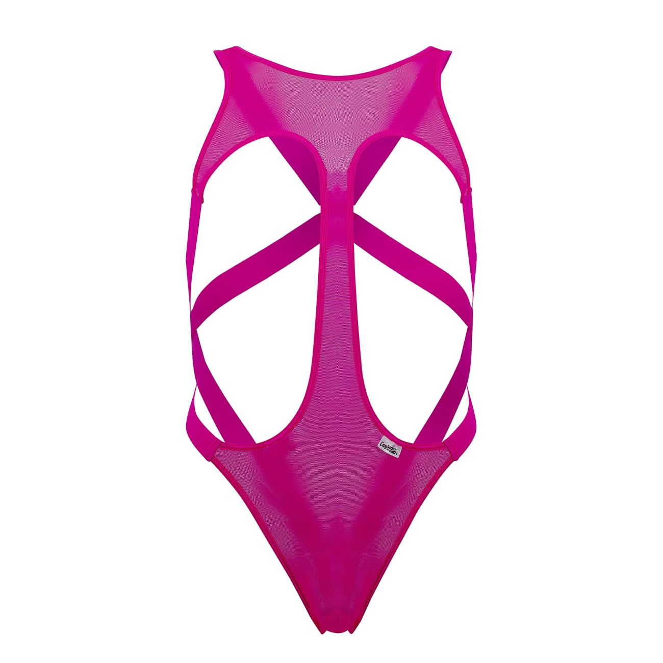 CandyMan 99643 Mesh Bodysuit Color Hot Pink - DealByEthan.gay loves CandyMan