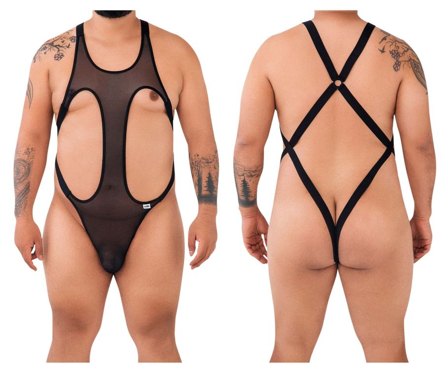 CandyMan 99643X Mesh Bodysuit Color Black - DealByEthan.gay loves CandyMan
