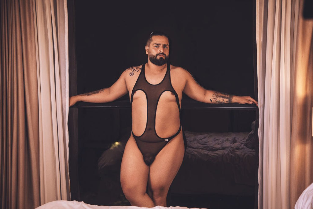 CandyMan 99643X Mesh Bodysuit Color Black - DealByEthan.gay loves CandyMan