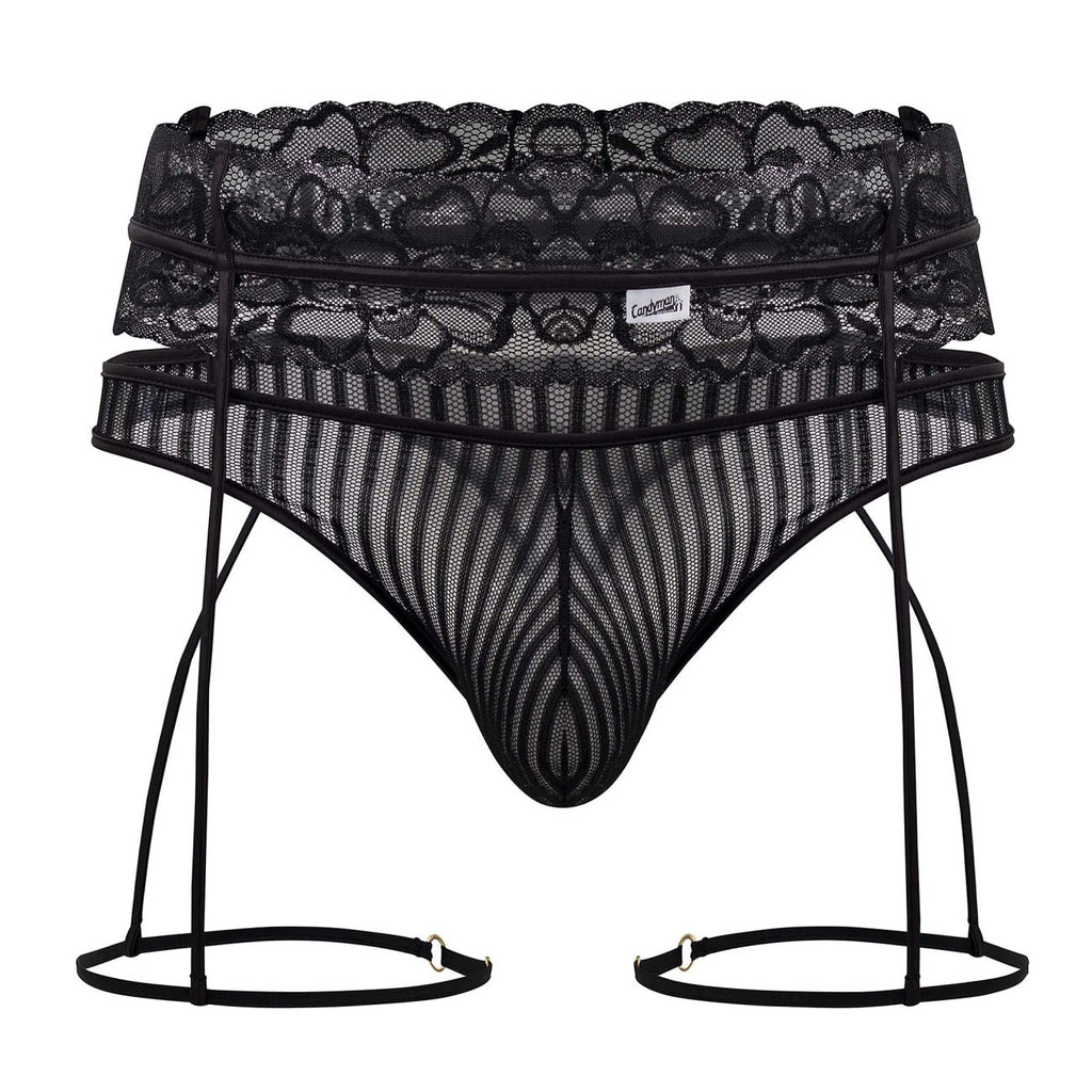 CandyMan 99648 Garter Thongs Color Black - DealByEthan.gay loves CandyMan