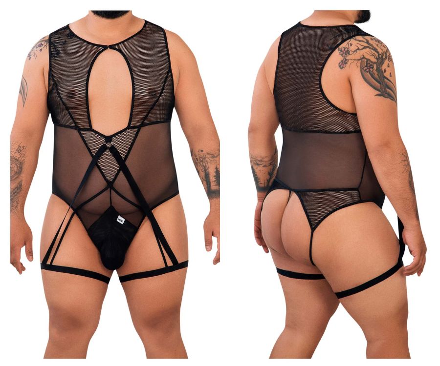 CandyMan 99650X Mesh Bodysuit Color Black - DealByEthan.gay loves CandyMan