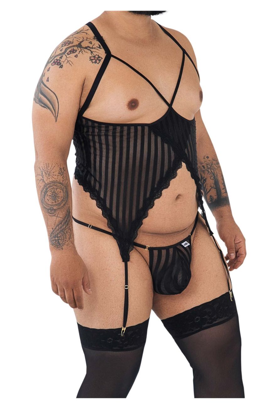 CandyMan 99654X Mesh Two Piece Set Color Black - DealByEthan.gay loves CandyMan