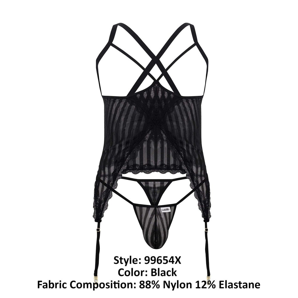 CandyMan 99654X Mesh Two Piece Set Color Black - DealByEthan.gay loves CandyMan