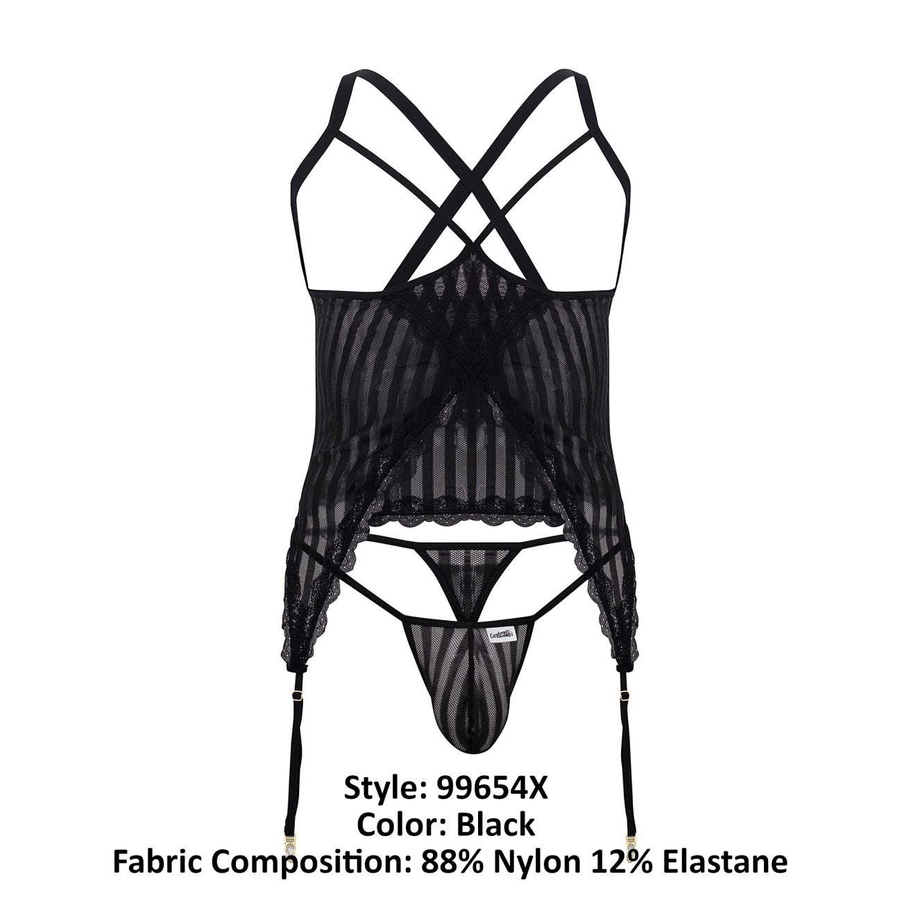 CandyMan 99654X Mesh Two Piece Set Color Black - DealByEthan.gay loves CandyMan