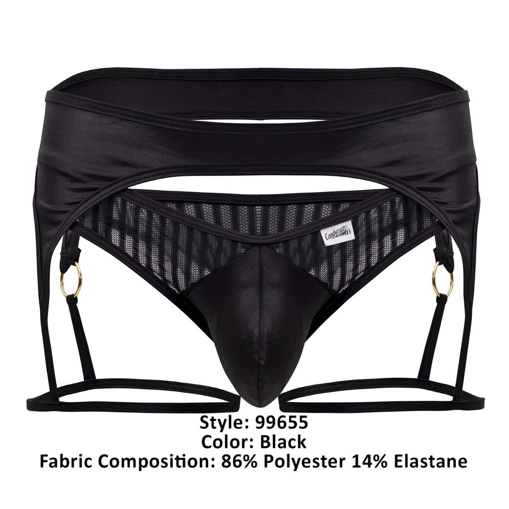 CandyMan 99655 Garter Thongs Color Black - DealByEthan.gay loves CandyMan