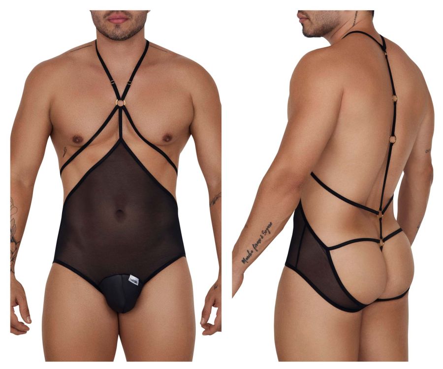 CandyMan 99662 Tulle Bodysuit Color Black - DealByEthan.gay loves CandyMan