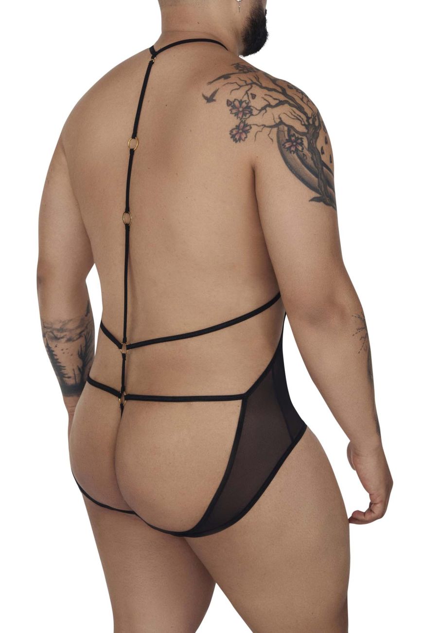 CandyMan 99662X Tulle Bodysuit Color Black - DealByEthan.gay loves CandyMan