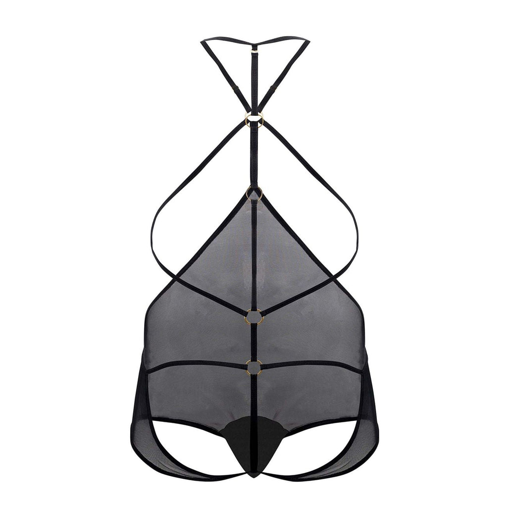 CandyMan 99662X Tulle Bodysuit Color Black - DealByEthan.gay loves CandyMan