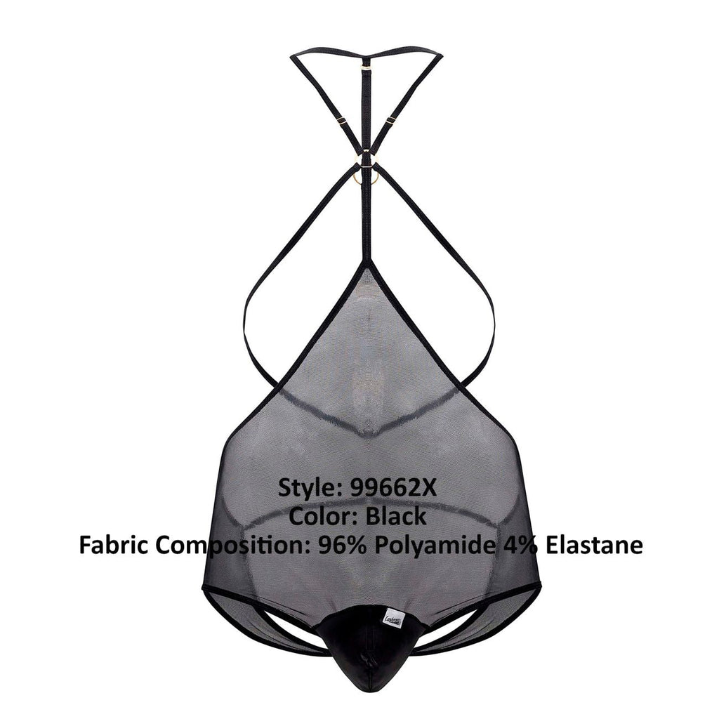 CandyMan 99662X Tulle Bodysuit Color Black - DealByEthan.gay loves CandyMan