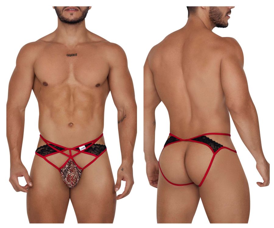 CandyMan 99663 Lace Jockstrap Color Red-Print - DealByEthan.gay loves CandyMan
