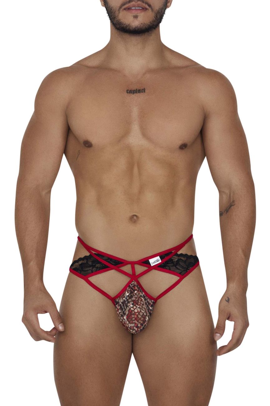 CandyMan 99663 Lace Jockstrap Color Red-Print - DealByEthan.gay loves CandyMan