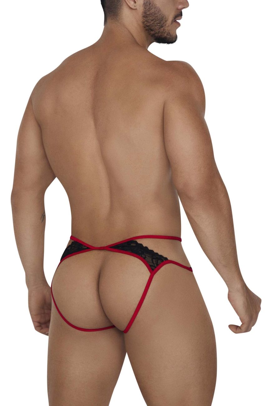 CandyMan 99663 Lace Jockstrap Color Red-Print - DealByEthan.gay loves CandyMan