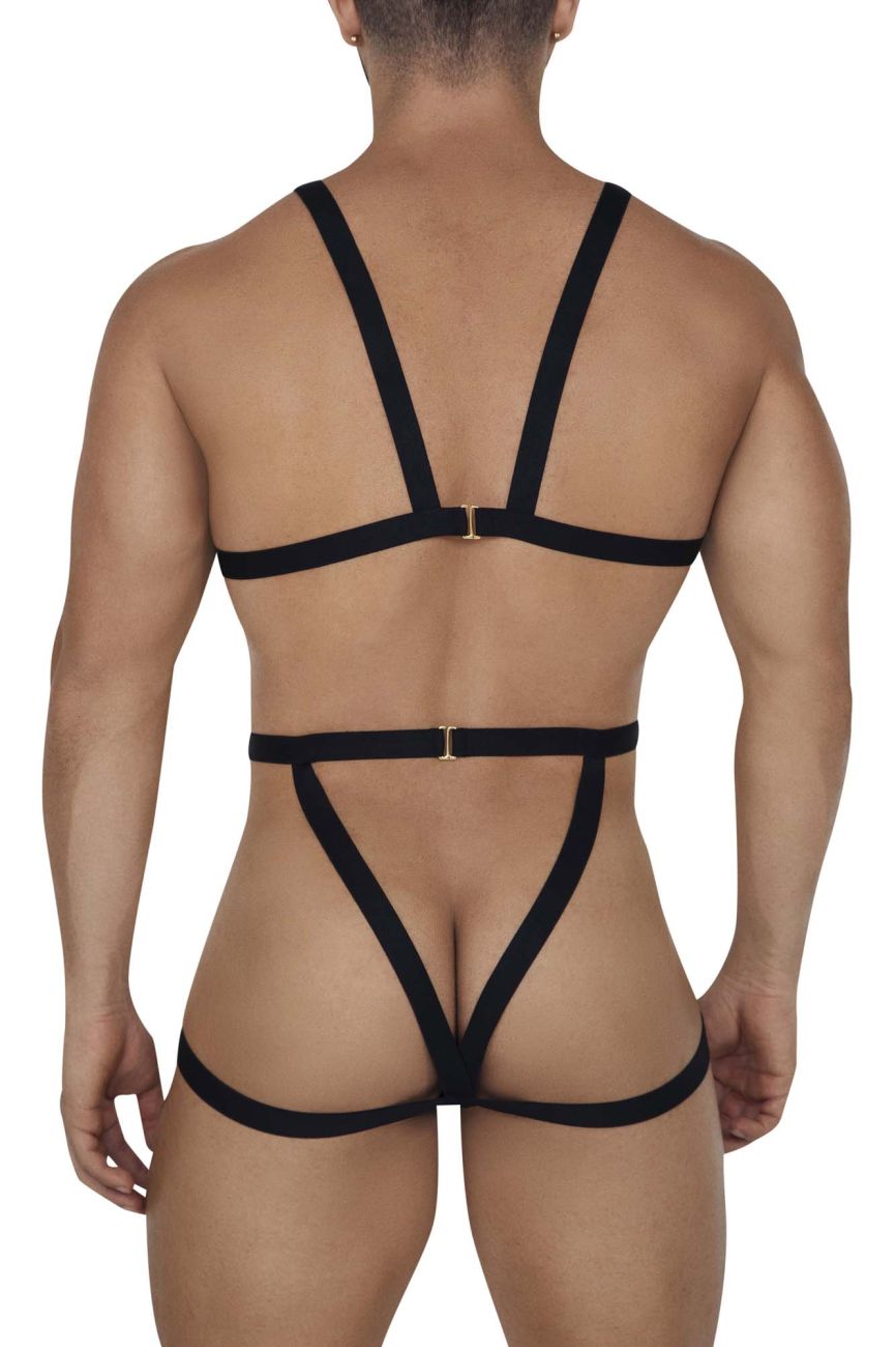 CandyMan 99665 Harness Bodysuit Color Black - DealByEthan.gay loves CandyMan