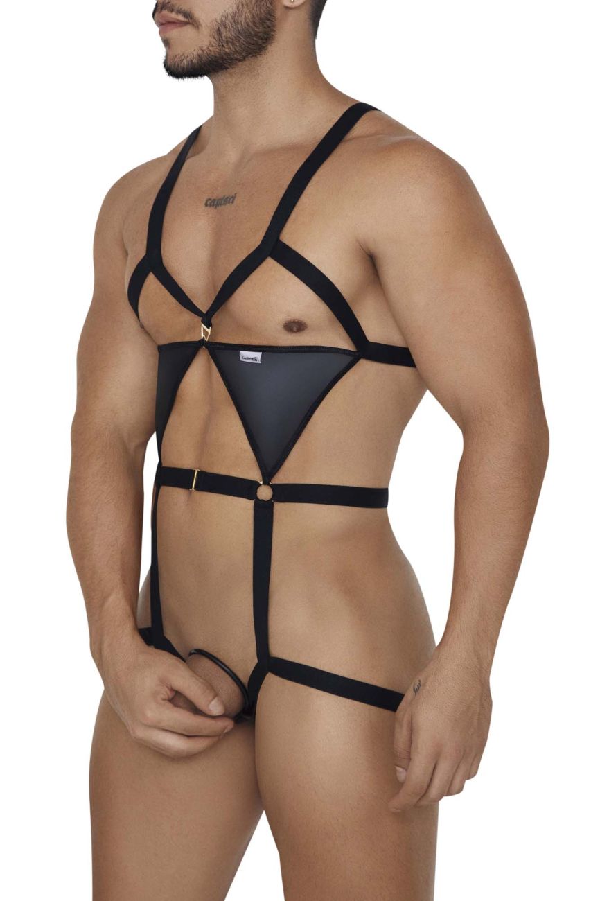 CandyMan 99665 Harness Bodysuit Color Black - DealByEthan.gay loves CandyMan