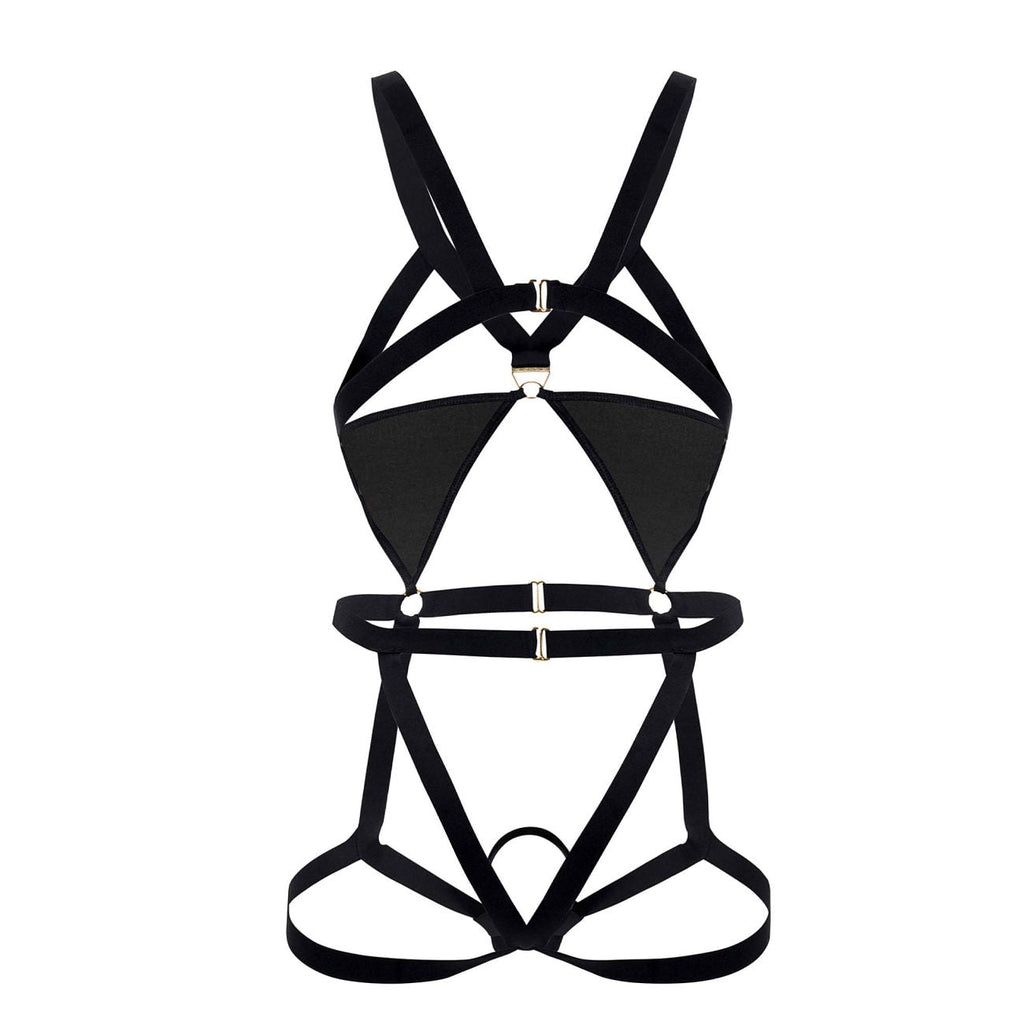 CandyMan 99665 Harness Bodysuit Color Black - DealByEthan.gay loves CandyMan