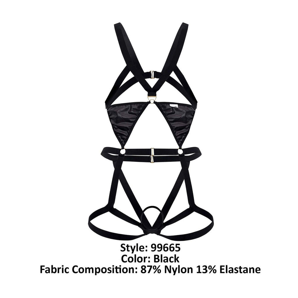 CandyMan 99665 Harness Bodysuit Color Black - DealByEthan.gay loves CandyMan