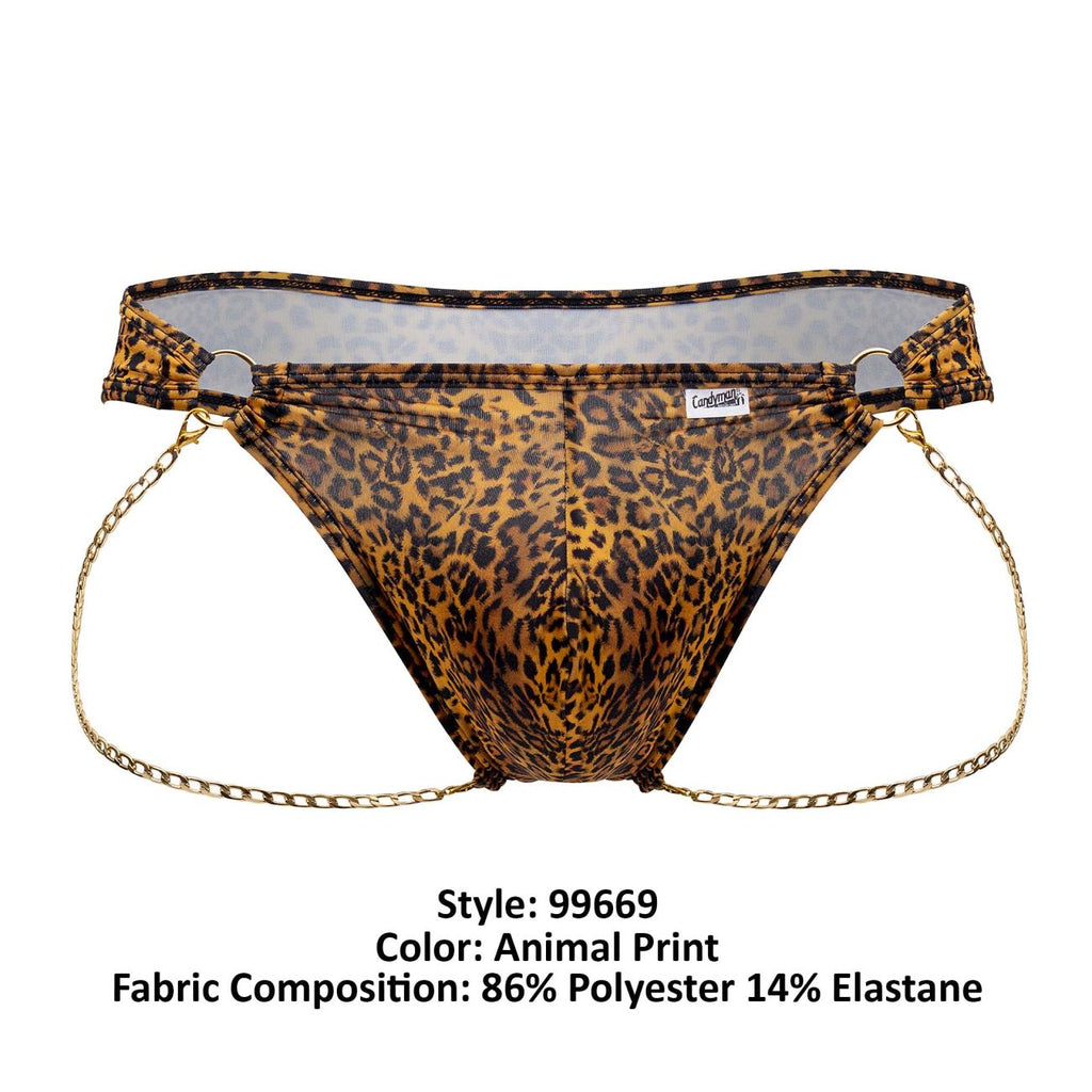 CandyMan 99669 Chain Thongs Color Animal Print - DealByEthan.gay loves CandyMan