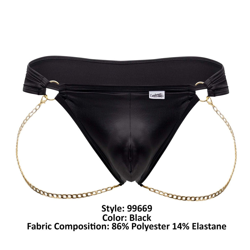 CandyMan 99669 Chain Thongs Color Black - DealByEthan.gay loves CandyMan