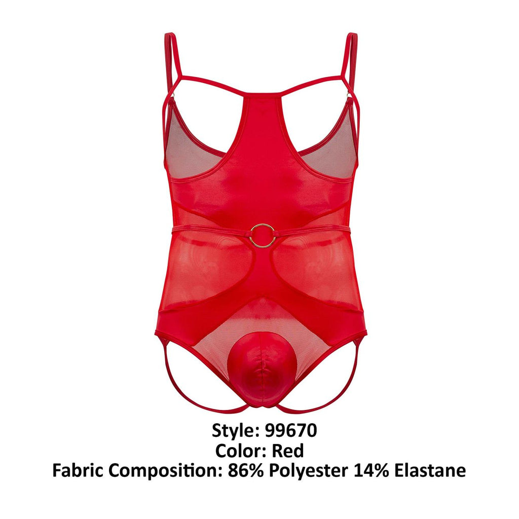 CandyMan 99670 Harness Bodysuit Color Red - DealByEthan.gay loves CandyMan