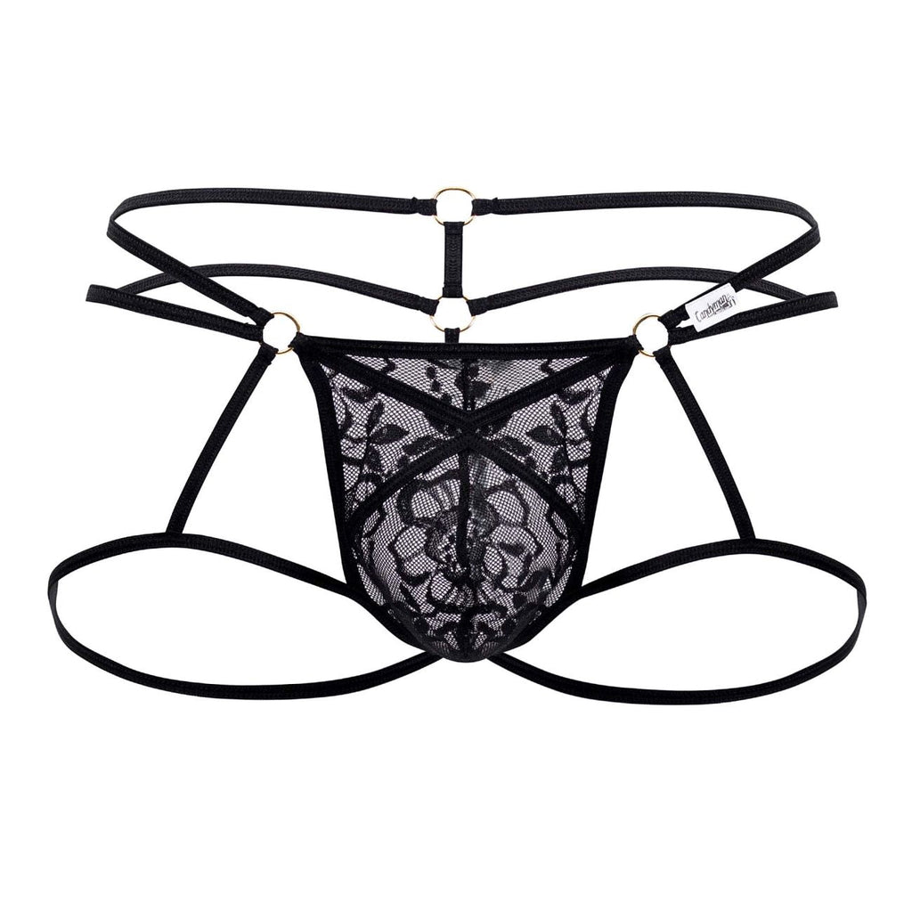 CandyMan 99671 Lace Jock Thongs Color Black - DealByEthan.gay loves CandyMan