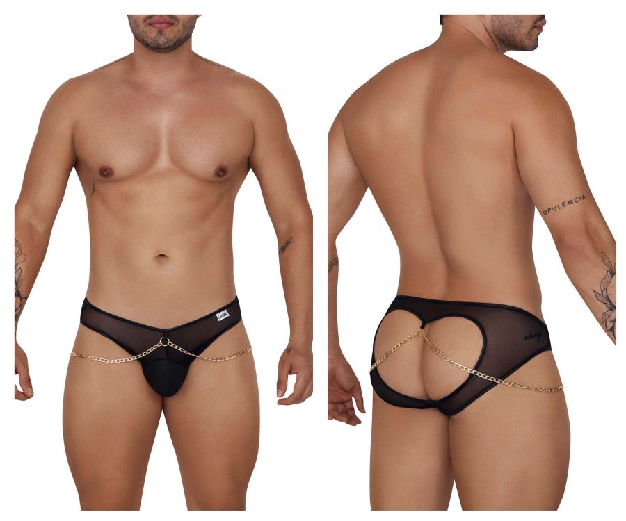 CandyMan 99672 Chain Jock Briefs Color Black - DealByEthan.gay loves CandyMan