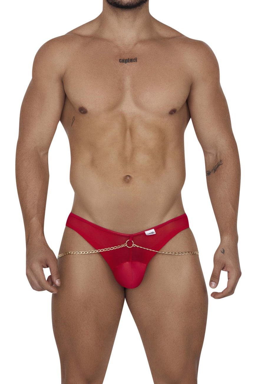CandyMan 99672 Chain Jock Briefs Color Red - DealByEthan.gay loves CandyMan