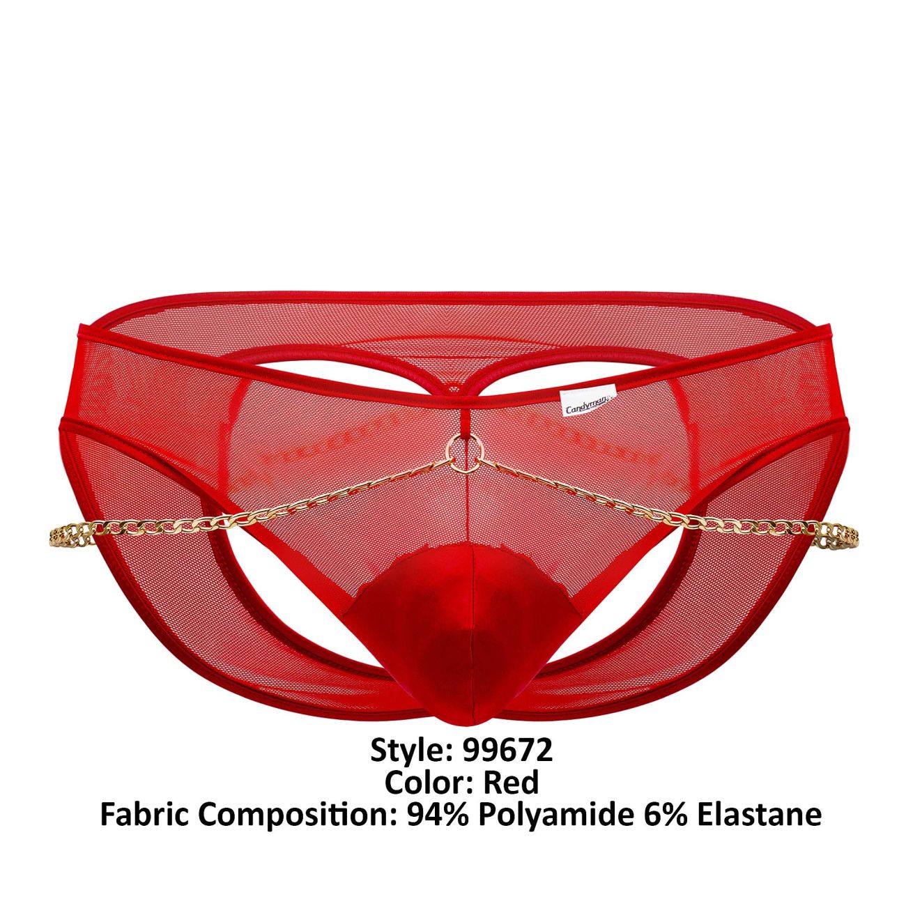 CandyMan 99672 Chain Jock Briefs Color Red - DealByEthan.gay loves CandyMan