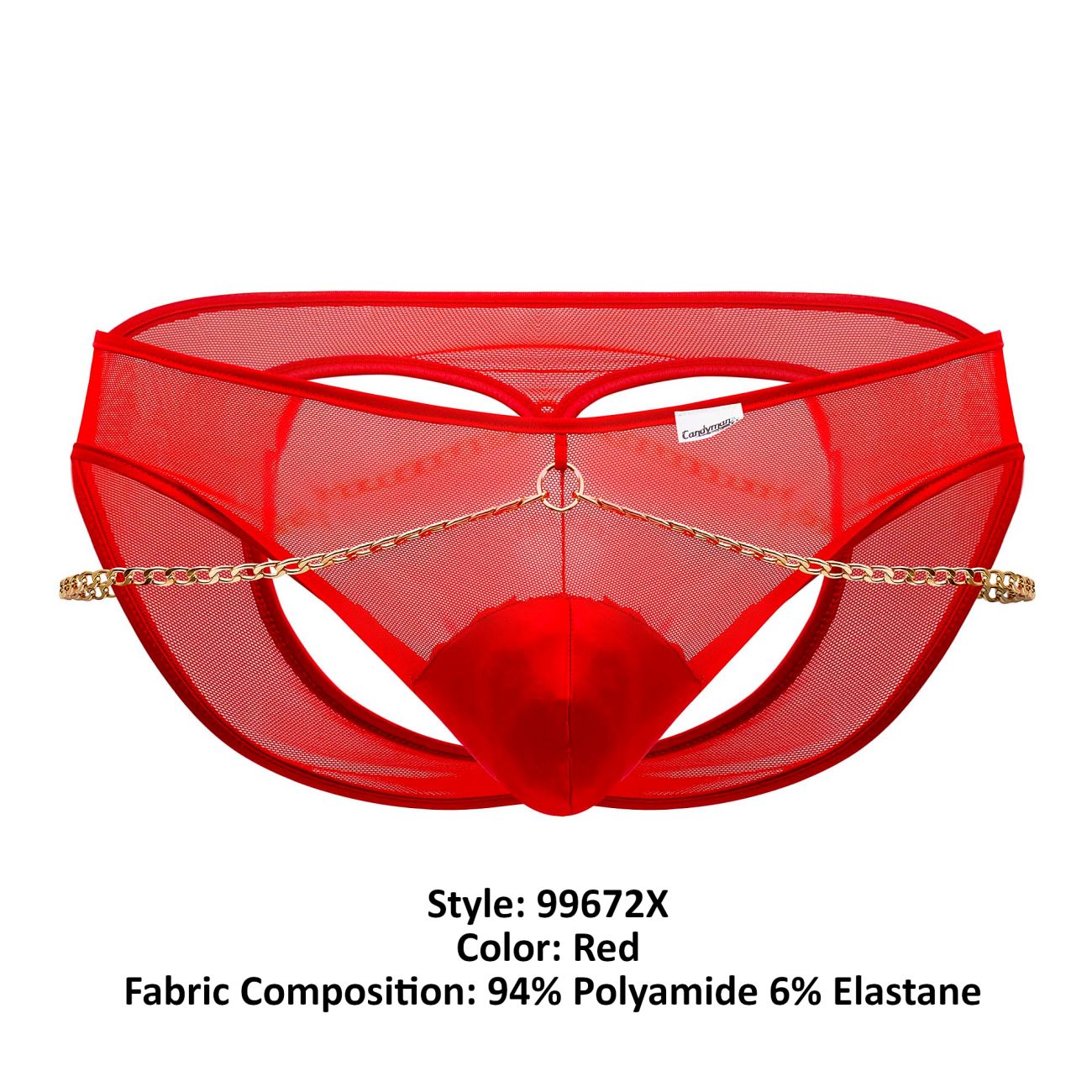 CandyMan 99672X Chain Jock Briefs Color Red - DealByEthan.gay loves CandyMan