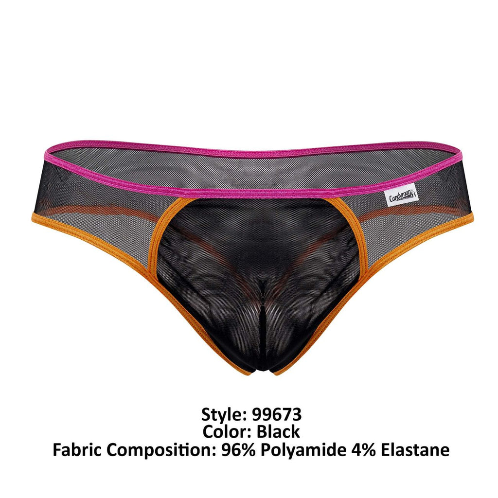 CandyMan 99673 Tulle Thongs Color Black - DealByEthan.gay loves CandyMan