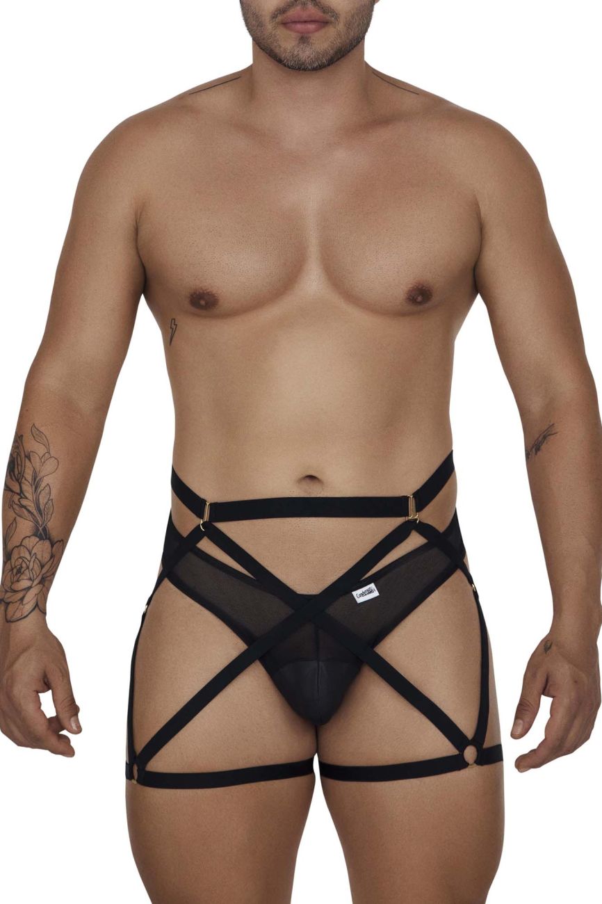 CandyMan 99674 Garter Thongs Two Piece Set Color Black - DealByEthan.gay loves CandyMan