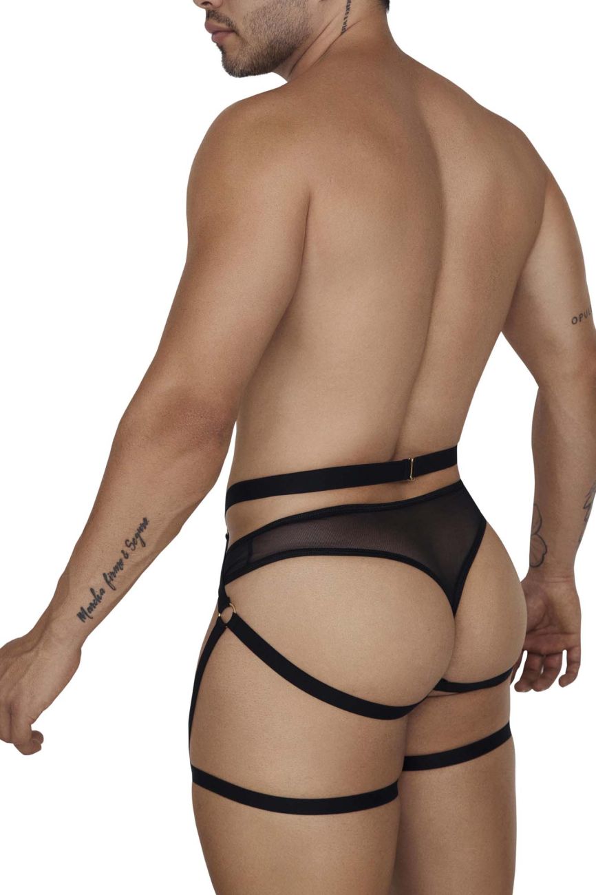 CandyMan 99674 Garter Thongs Two Piece Set Color Black - DealByEthan.gay loves CandyMan