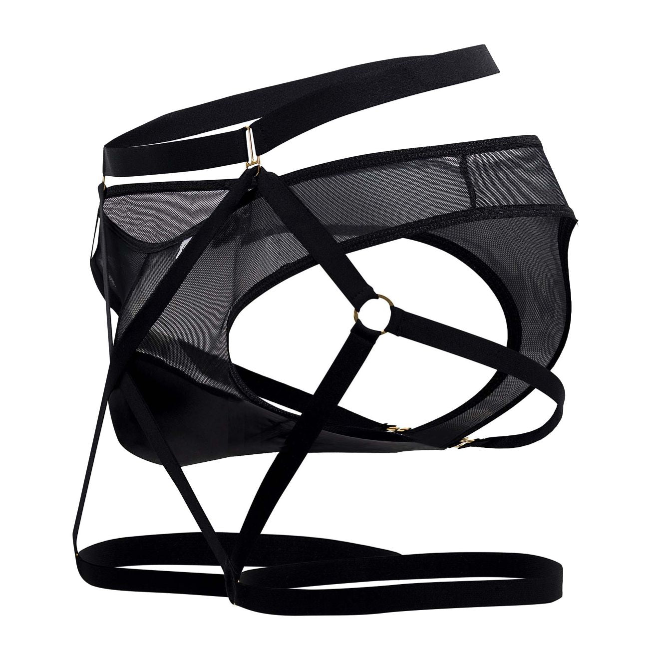 CandyMan 99674 Garter Thongs Two Piece Set Color Black - DealByEthan.gay loves CandyMan