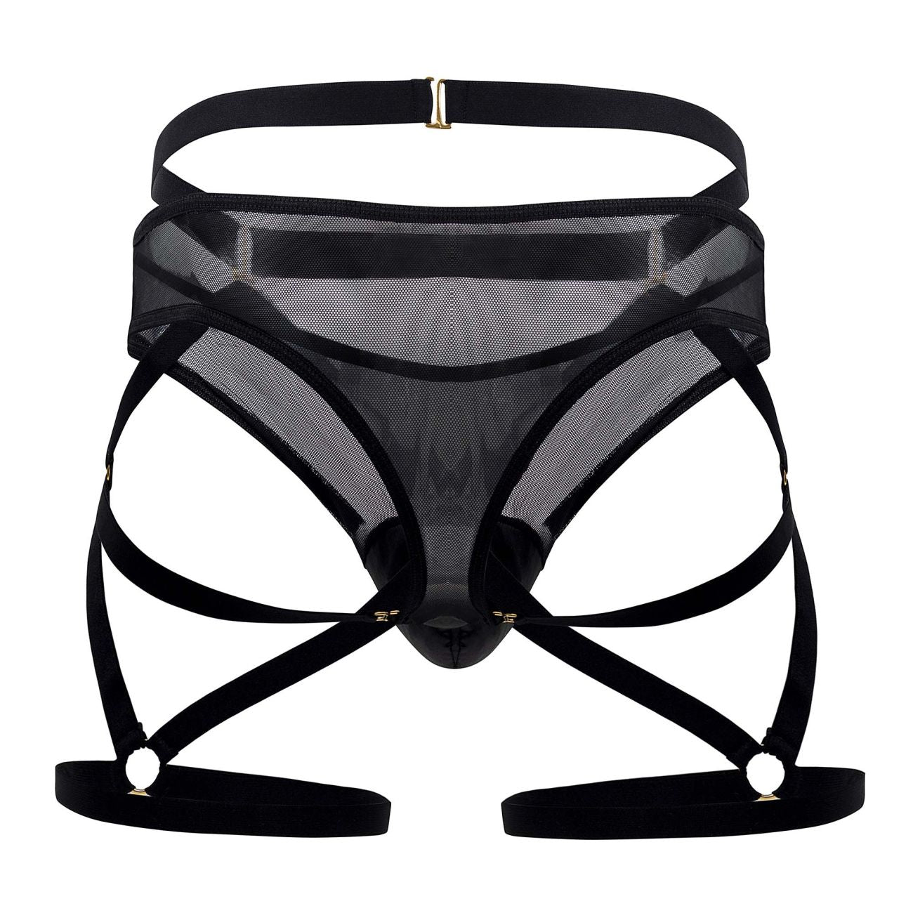 CandyMan 99674 Garter Thongs Two Piece Set Color Black - DealByEthan.gay loves CandyMan