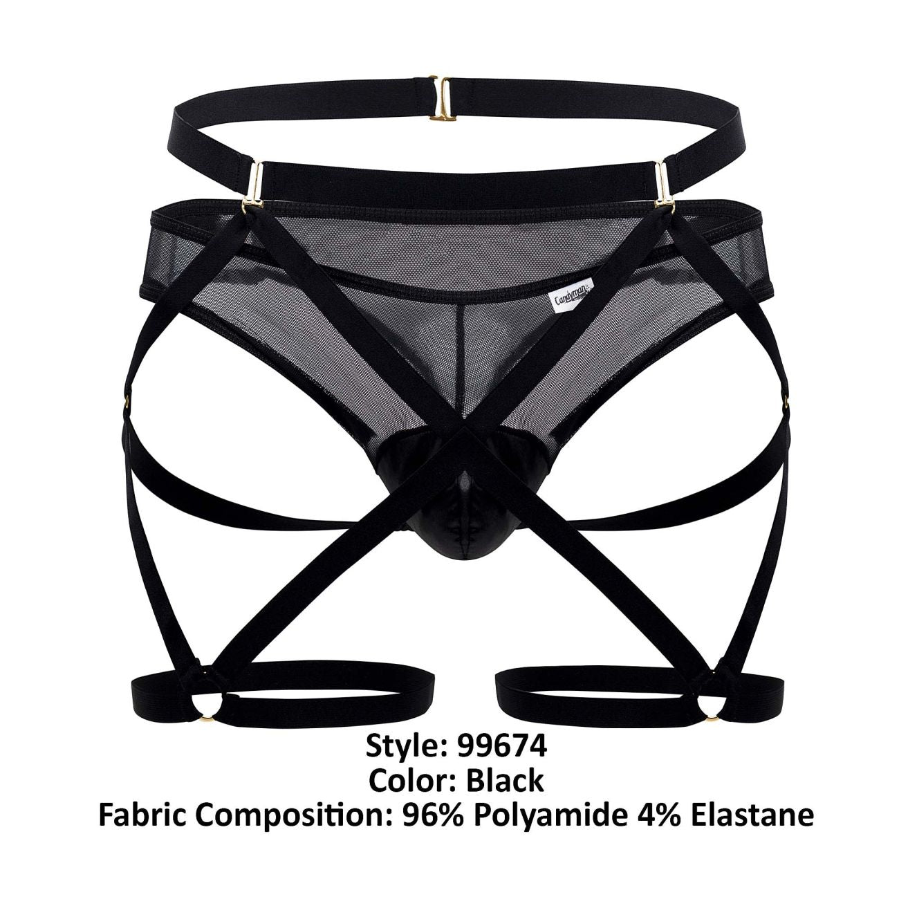 CandyMan 99674 Garter Thongs Two Piece Set Color Black - DealByEthan.gay loves CandyMan