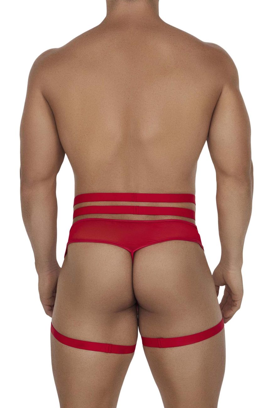 CandyMan 99677 Garter Thongs Two Piece Set Color Red - DealByEthan.gay loves CandyMan