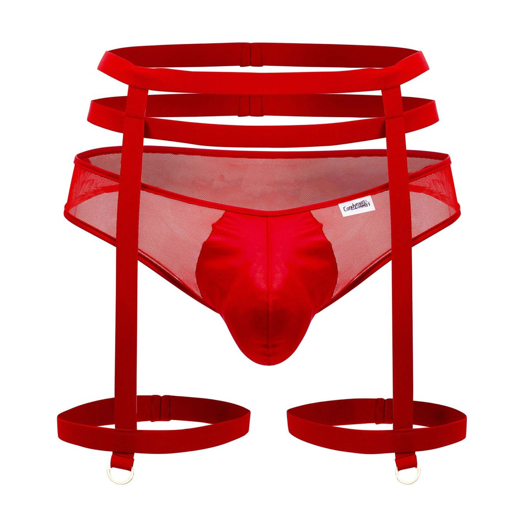 CandyMan 99677 Garter Thongs Two Piece Set Color Red - DealByEthan.gay loves CandyMan