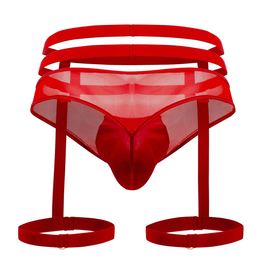 CandyMan 99677 Garter Thongs Two Piece Set Color Red - DealByEthan.gay loves CandyMan